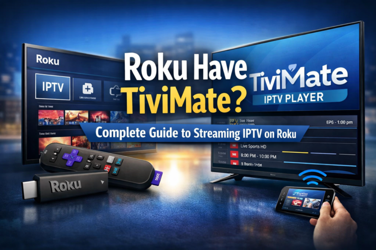 Roku Have TiviMate IPTV streaming setup with casting and channel guide