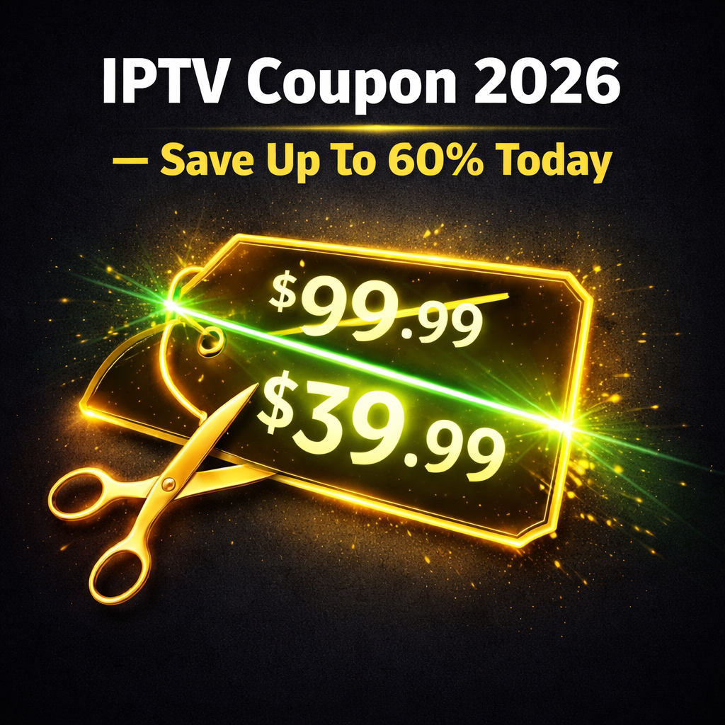 IPTV discount coupon 2026 save up to 60 percent