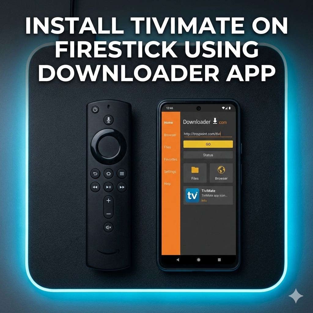 Install TiviMate IPTV on Firestick using Downloader app sideload method 2026