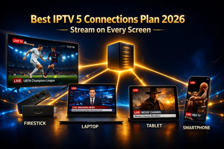 IPTV 5 connections plan 2026 best family subscription every screen