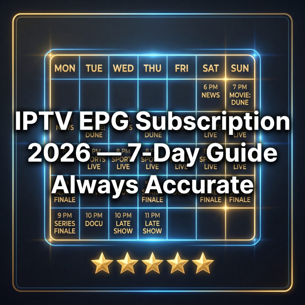 IPTV EPG subscription 2026 seven day guide always accurate