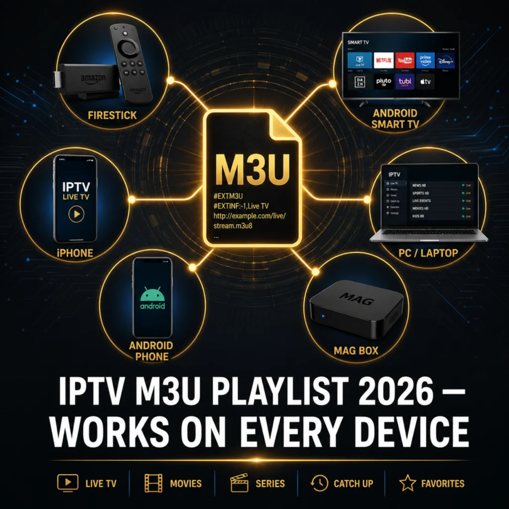 IPTV M3U playlist 2026 works on every device