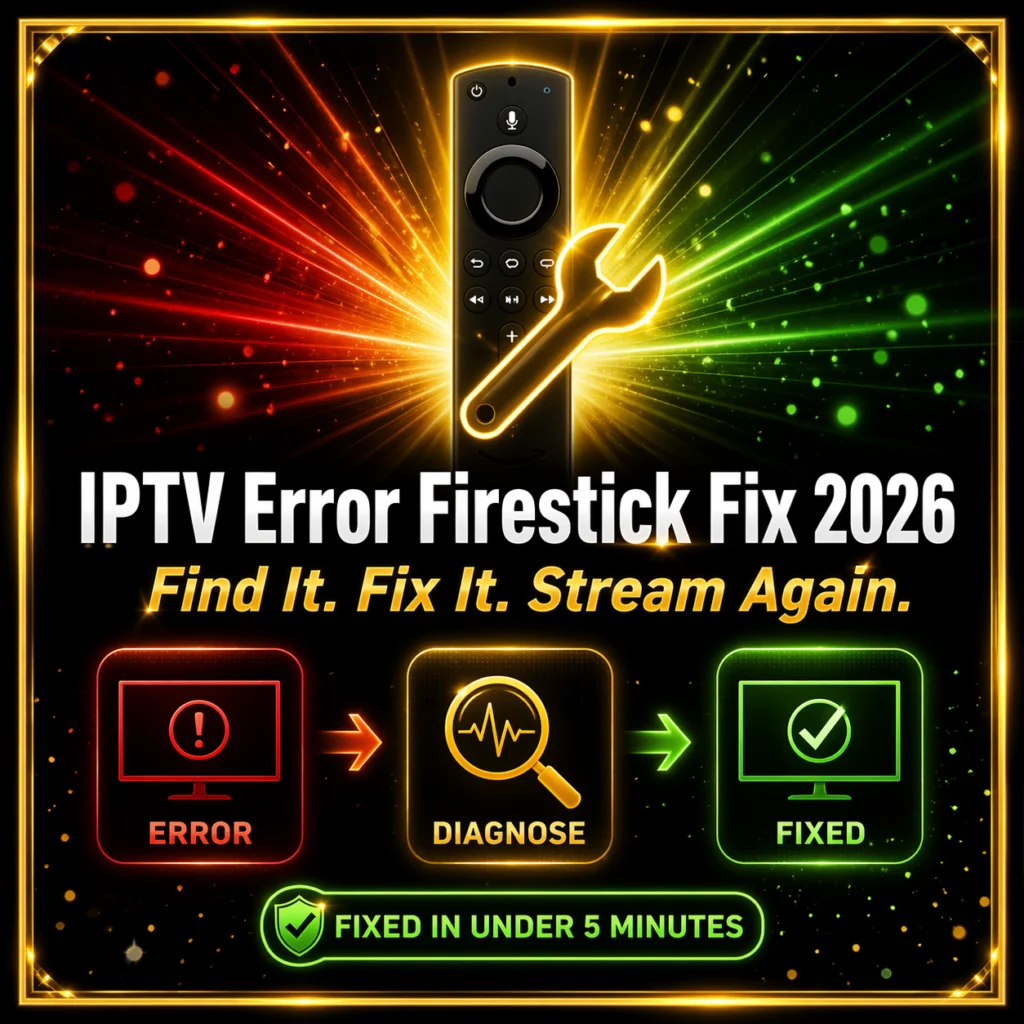 IPTV error Firestick fix 2026 find fix stream again