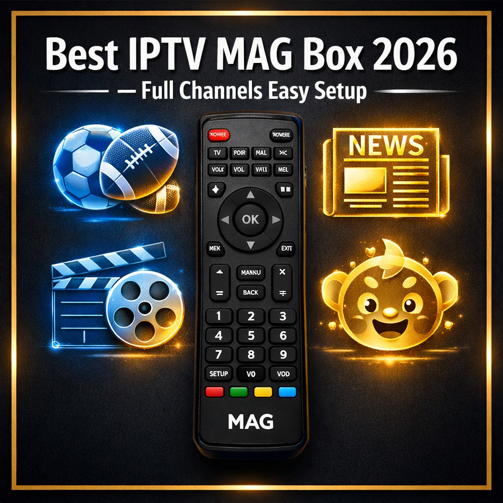 best IPTV MAG box 2026 full channels easy setup