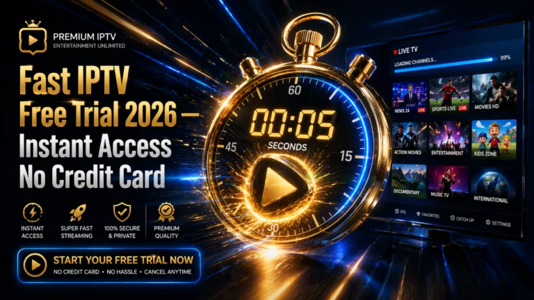 fast IPTV free trial 2026 instant access no credit card