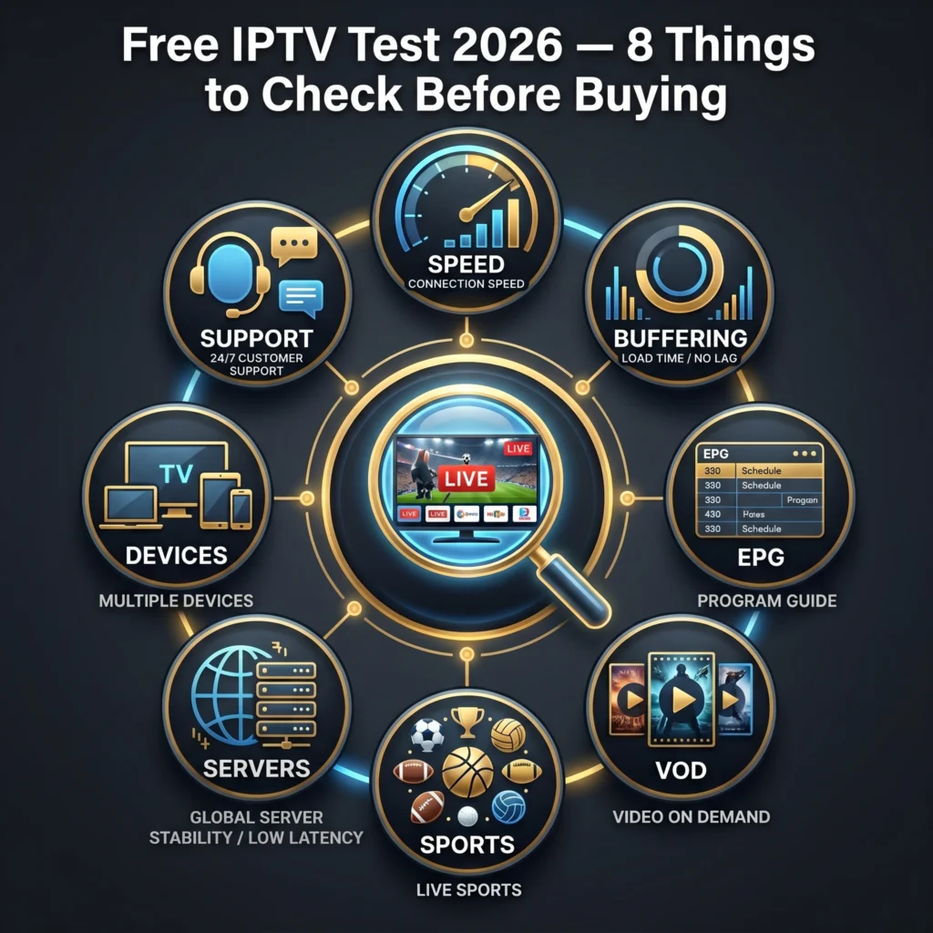 free IPTV test 2026 eight things to check before buying