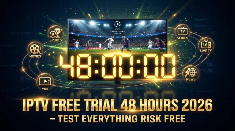 IPTV free trial 48 hours 2026 test everything risk free before you buy