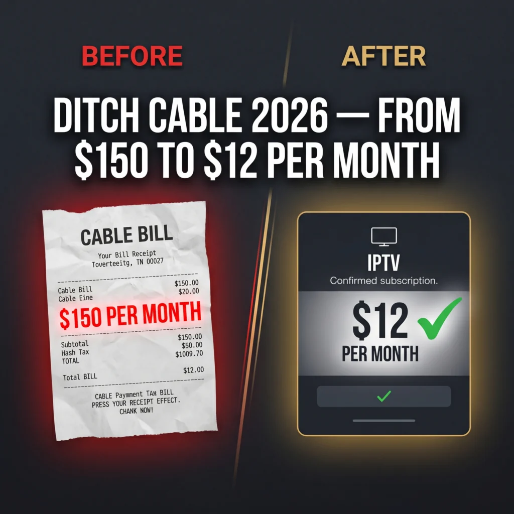 ditch cable IPTV 2026 from 150 to 12 per month comparison